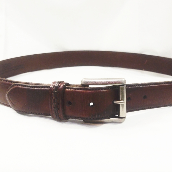 Vintage Designer Coach Brown Leather Belt with Silver Buckle- Size 38 - Picture 3 of 11